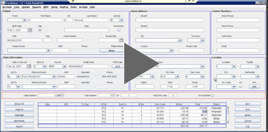 Screen for Medinet billing